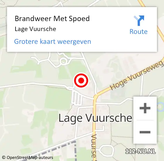 Locatie op kaart van de 112 melding: Brandweer Met Spoed Naar Lage Vuursche op 29 juli 2022 11:56