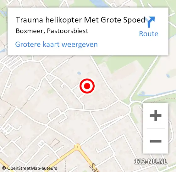 Locatie op kaart van de 112 melding: Trauma helikopter Met Grote Spoed Naar Boxmeer, Pastoorsbiest op 29 juli 2022 12:21