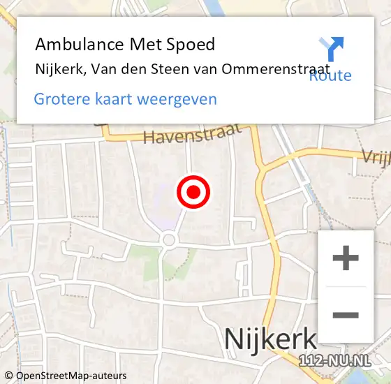 Locatie op kaart van de 112 melding: Ambulance Met Spoed Naar Nijkerk, Van den Steen van Ommerenstraat op 29 juli 2022 12:41