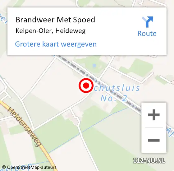 Locatie op kaart van de 112 melding: Brandweer Met Spoed Naar Kelpen-Oler, Heideweg op 29 juli 2022 12:45