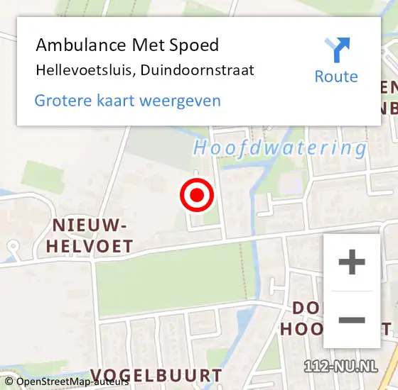 Locatie op kaart van de 112 melding: Ambulance Met Spoed Naar Hellevoetsluis, Duindoornstraat op 29 juli 2022 13:21