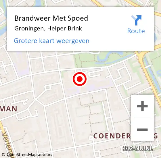 Locatie op kaart van de 112 melding: Brandweer Met Spoed Naar Groningen, Helper Brink op 29 juli 2022 14:40