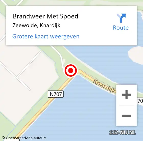 Locatie op kaart van de 112 melding: Brandweer Met Spoed Naar Zeewolde, Knardijk op 29 juli 2022 14:40