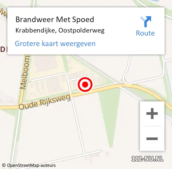 Locatie op kaart van de 112 melding: Brandweer Met Spoed Naar Krabbendijke, Oostpolderweg op 29 juli 2022 14:42