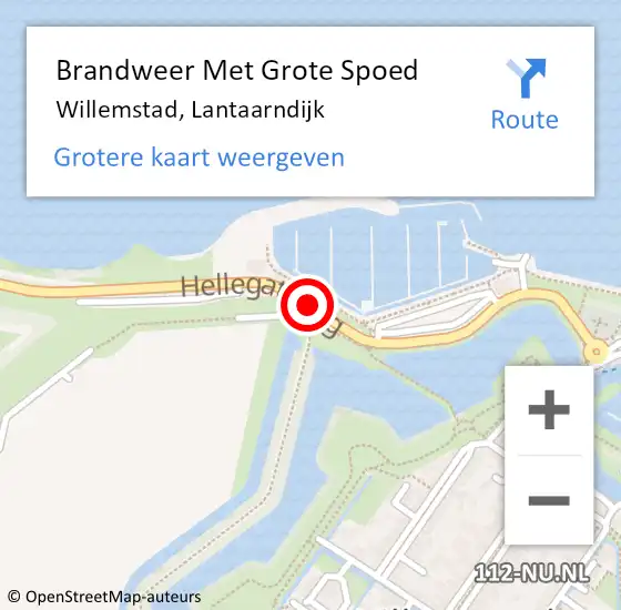 Locatie op kaart van de 112 melding: Brandweer Met Grote Spoed Naar Willemstad, Lantaarndijk op 29 juli 2022 14:48