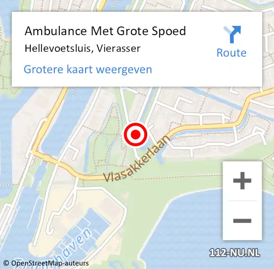 Locatie op kaart van de 112 melding: Ambulance Met Grote Spoed Naar Hellevoetsluis, Vierasser op 29 juli 2022 14:49