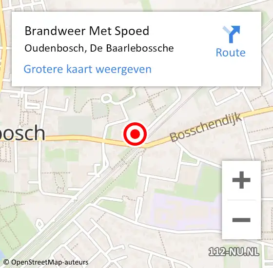 Locatie op kaart van de 112 melding: Brandweer Met Spoed Naar Oudenbosch, De Baarlebossche op 29 juli 2022 15:01