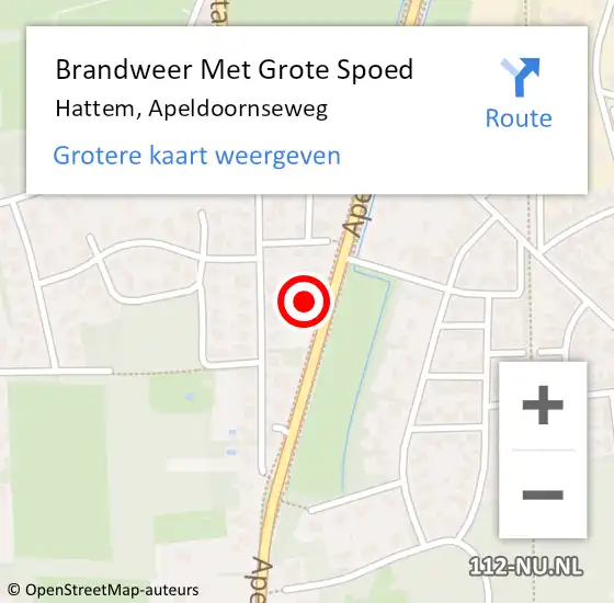 Locatie op kaart van de 112 melding: Brandweer Met Grote Spoed Naar Hattem, Apeldoornseweg op 29 juli 2022 15:24