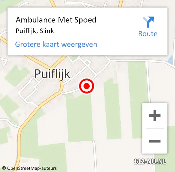 Locatie op kaart van de 112 melding: Ambulance Met Spoed Naar Puiflijk, Slink op 29 juli 2022 15:29