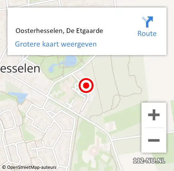 Locatie op kaart van de 112 melding:  Oosterhesselen, De Etgaarde op 29 juli 2022 17:21