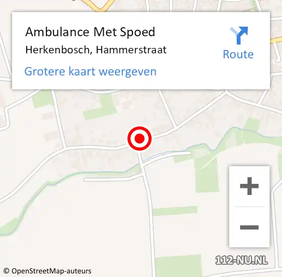 Locatie op kaart van de 112 melding: Ambulance Met Spoed Naar Herkenbosch, Hammerstraat op 29 juli 2022 17:24