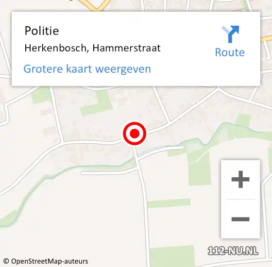 Locatie op kaart van de 112 melding: Politie Herkenbosch, Hammerstraat op 29 juli 2022 17:26