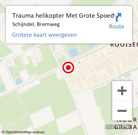 Locatie op kaart van de 112 melding: Trauma helikopter Met Grote Spoed Naar Schijndel, Bremweg op 29 juli 2022 17:50