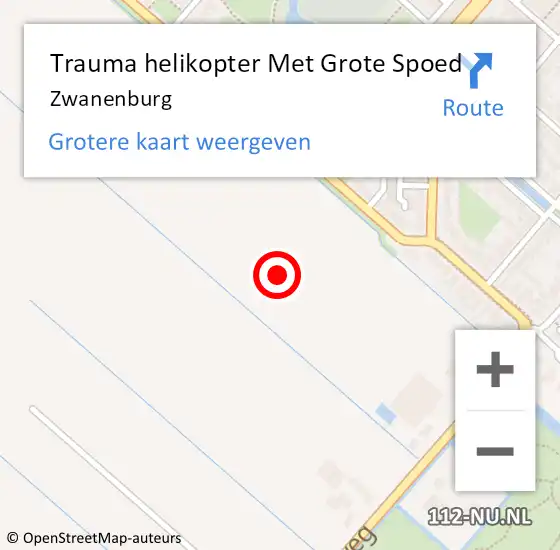 Locatie op kaart van de 112 melding: Trauma helikopter Met Grote Spoed Naar Zwanenburg op 29 juli 2022 17:59