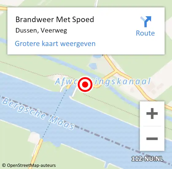 Locatie op kaart van de 112 melding: Brandweer Met Spoed Naar Dussen, Veerweg op 24 juli 2014 18:04