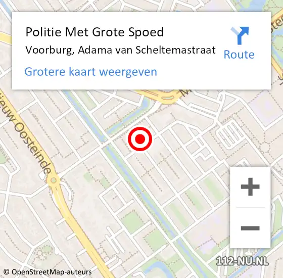 Locatie op kaart van de 112 melding: Politie Met Grote Spoed Naar Voorburg, Adama van Scheltemastraat op 29 juli 2022 19:35