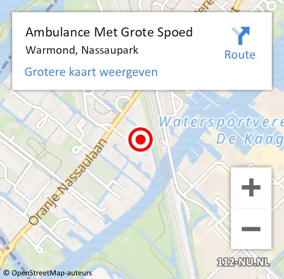 Locatie op kaart van de 112 melding: Ambulance Met Grote Spoed Naar Warmond, Nassaupark op 24 juli 2014 18:25