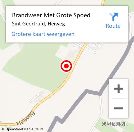 Locatie op kaart van de 112 melding: Brandweer Met Grote Spoed Naar Sint Geertruid, Heiweg op 29 juli 2022 23:14