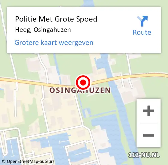 Locatie op kaart van de 112 melding: Politie Met Grote Spoed Naar Heeg, Osingahuzen op 29 juli 2022 23:32