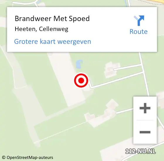 Locatie op kaart van de 112 melding: Brandweer Met Spoed Naar Heeten, Cellenweg op 30 juli 2022 00:41