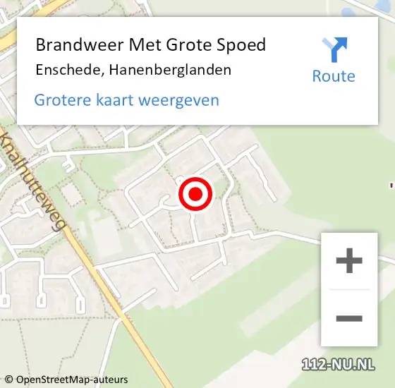 Locatie op kaart van de 112 melding: Brandweer Met Grote Spoed Naar Enschede, Hanenberglanden op 30 juli 2022 00:41