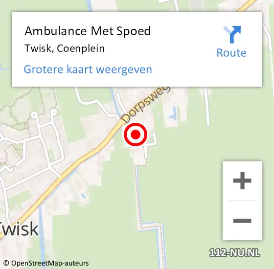 Locatie op kaart van de 112 melding: Ambulance Met Spoed Naar Twisk, Coenplein op 30 juli 2022 02:28