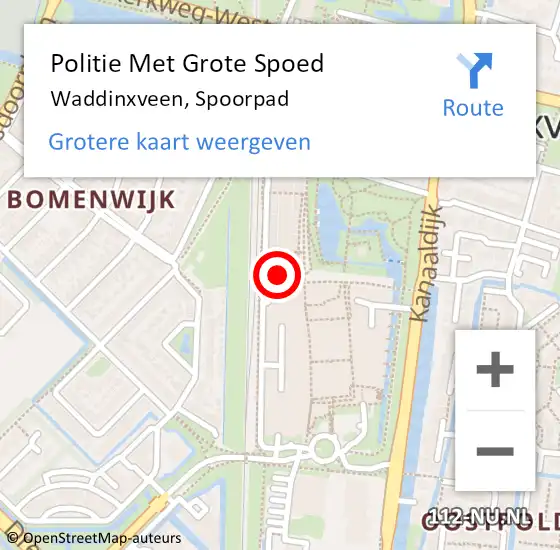 Locatie op kaart van de 112 melding: Politie Met Grote Spoed Naar Waddinxveen, Spoorpad op 30 juli 2022 03:45