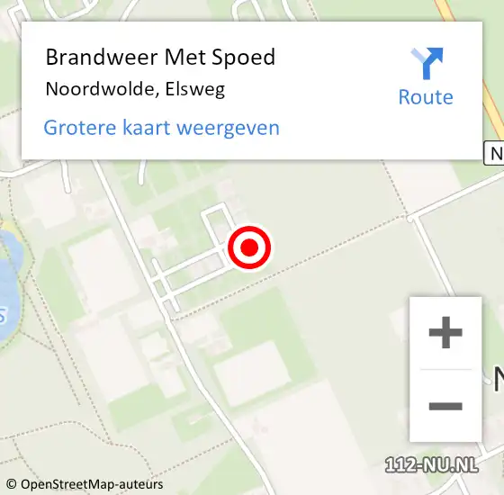 Locatie op kaart van de 112 melding: Brandweer Met Spoed Naar Noordwolde, Elsweg op 30 juli 2022 04:30