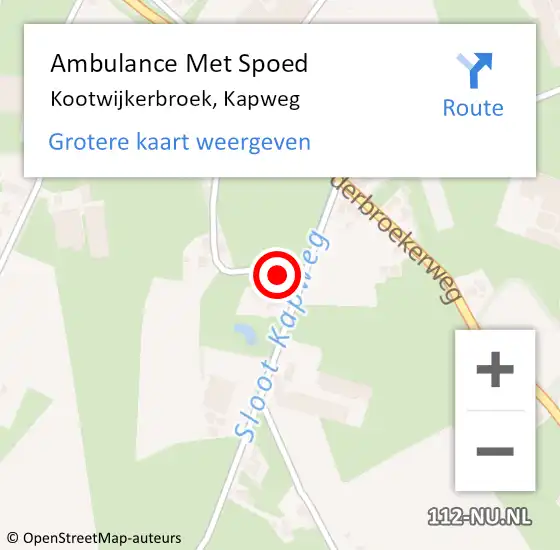 Locatie op kaart van de 112 melding: Ambulance Met Spoed Naar Kootwijkerbroek, Kapweg op 30 juli 2022 04:47