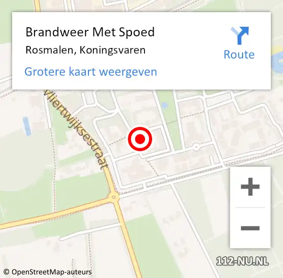 Locatie op kaart van de 112 melding: Brandweer Met Spoed Naar Rosmalen, Koningsvaren op 30 juli 2022 08:21