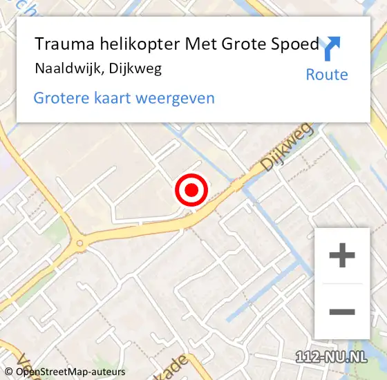 Locatie op kaart van de 112 melding: Trauma helikopter Met Grote Spoed Naar Naaldwijk, Dijkweg op 30 juli 2022 08:44