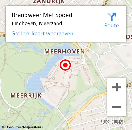 Locatie op kaart van de 112 melding: Brandweer Met Spoed Naar Eindhoven, Meerzand op 30 juli 2022 08:45