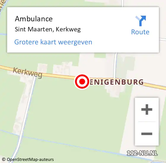 Locatie op kaart van de 112 melding: Ambulance Sint Maarten, Kerkweg op 30 juli 2022 08:51