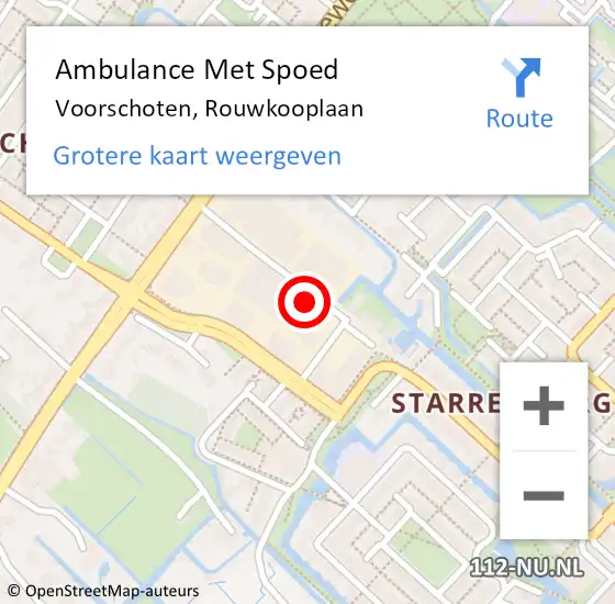 Locatie op kaart van de 112 melding: Ambulance Met Spoed Naar Voorschoten, Rouwkooplaan op 30 juli 2022 09:20