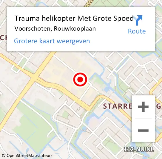 Locatie op kaart van de 112 melding: Trauma helikopter Met Grote Spoed Naar Voorschoten, Rouwkooplaan op 30 juli 2022 09:22