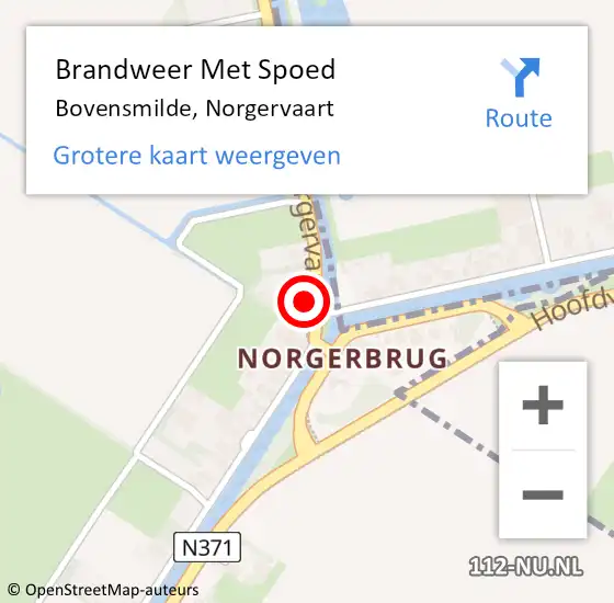 Locatie op kaart van de 112 melding: Brandweer Met Spoed Naar Bovensmilde, Norgervaart op 24 juli 2014 19:04
