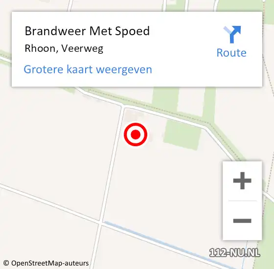 Locatie op kaart van de 112 melding: Brandweer Met Spoed Naar Rhoon, Veerweg op 30 juli 2022 11:04