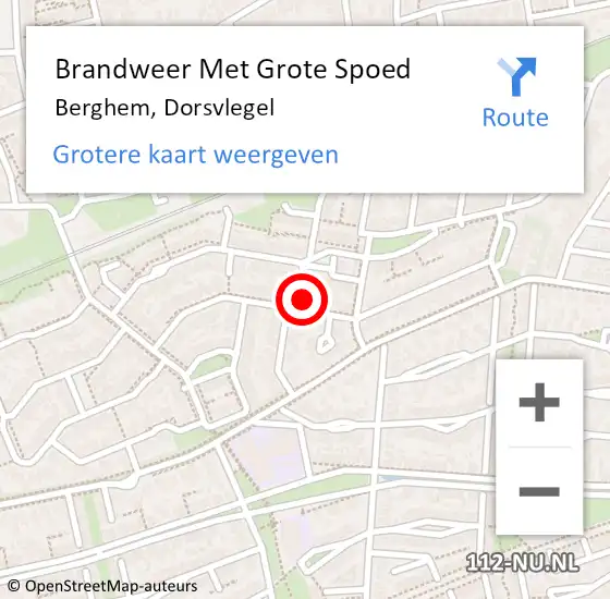 Locatie op kaart van de 112 melding: Brandweer Met Grote Spoed Naar Berghem, Dorsvlegel op 30 juli 2022 11:29