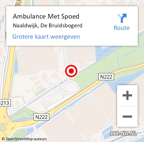 Locatie op kaart van de 112 melding: Ambulance Met Spoed Naar Naaldwijk, De Bruidsbogerd op 30 juli 2022 11:55