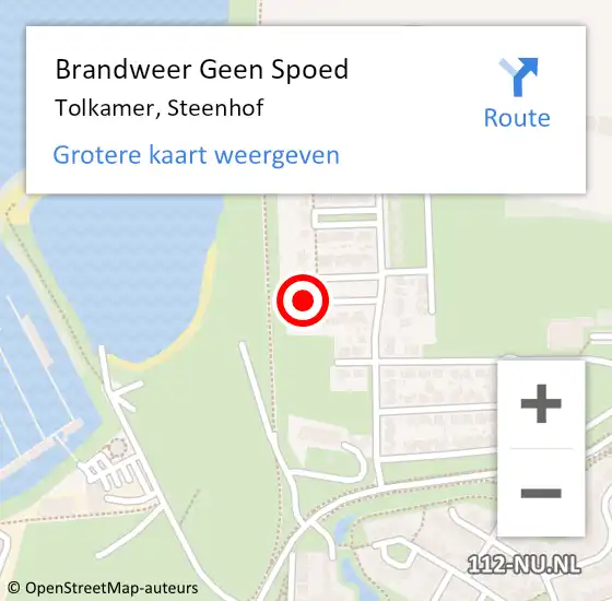 Locatie op kaart van de 112 melding: Brandweer Geen Spoed Naar Tolkamer, Steenhof op 30 juli 2022 12:26