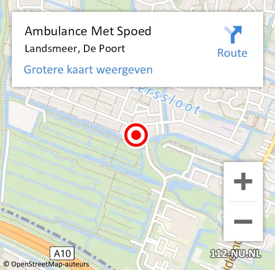 Locatie op kaart van de 112 melding: Ambulance Met Spoed Naar Landsmeer, De Poort op 30 juli 2022 12:39