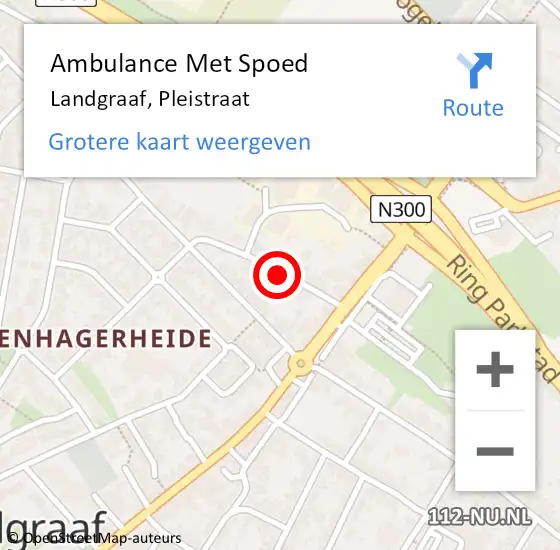 Locatie op kaart van de 112 melding: Ambulance Met Spoed Naar Landgraaf, Pleistraat op 24 juli 2014 19:18