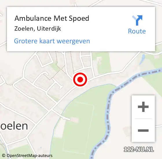 Locatie op kaart van de 112 melding: Ambulance Met Spoed Naar Zoelen, Uiterdijk op 30 juli 2022 13:08