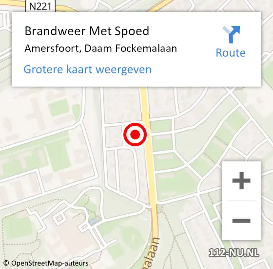 Locatie op kaart van de 112 melding: Brandweer Met Spoed Naar Amersfoort, Daam Fockemalaan op 30 juli 2022 13:40