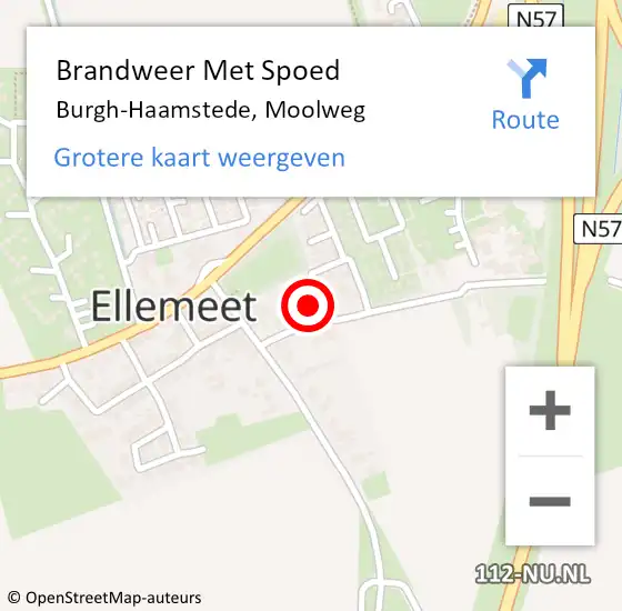 Locatie op kaart van de 112 melding: Brandweer Met Spoed Naar Burgh-Haamstede, Moolweg op 30 juli 2022 14:28