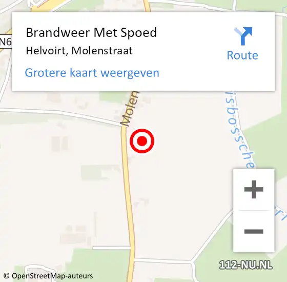 Locatie op kaart van de 112 melding: Brandweer Met Spoed Naar Helvoirt, Molenstraat op 30 juli 2022 14:40