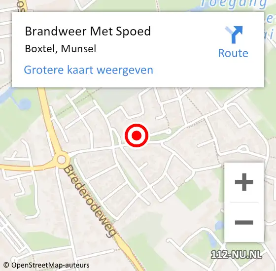 Locatie op kaart van de 112 melding: Brandweer Met Spoed Naar Boxtel, Munsel op 30 juli 2022 14:47