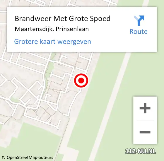 Locatie op kaart van de 112 melding: Brandweer Met Grote Spoed Naar Maartensdijk, Prinsenlaan op 30 juli 2022 15:08