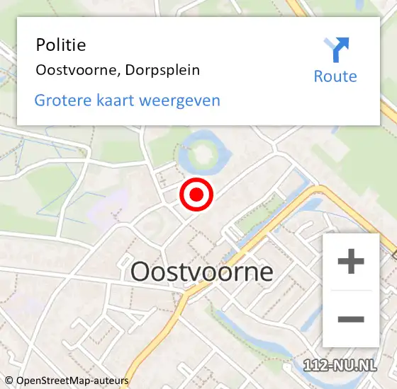 Locatie op kaart van de 112 melding: Politie Oostvoorne, Dorpsplein op 30 juli 2022 15:42