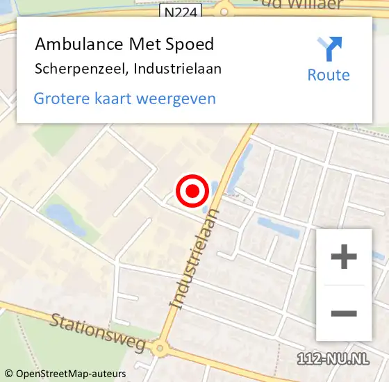 Locatie op kaart van de 112 melding: Ambulance Met Spoed Naar Scherpenzeel, Industrielaan op 30 juli 2022 16:15